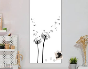 Magnetic board made of metal from banjado with PUSTEBLUME 2 motif