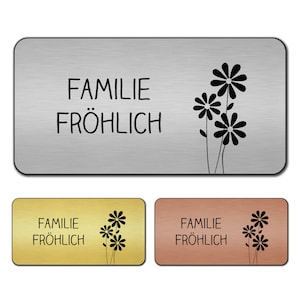 Letrero de timbre personalizado como letrero de puerta, letrero de buzón, placa de nombre con grabado, autoadhesivo