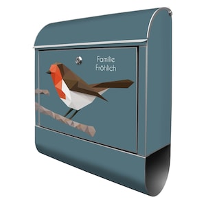 Large letterbox with newspaper compartment banjado motif ABSTRACT BIRD