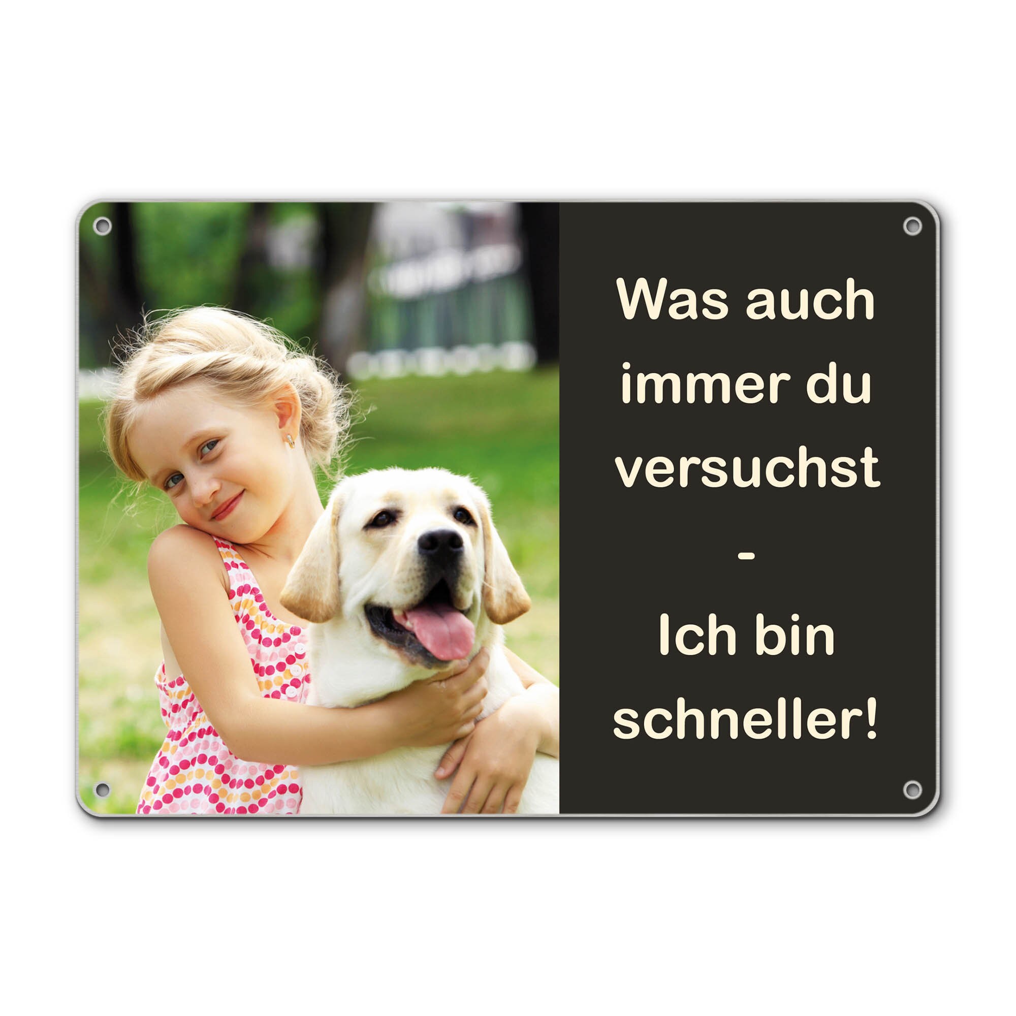 Mygoodprice Personalisiertes Schild 'Achtung Vor Dem Hund' – 13 X 4 Cm, Aluminium | Selbstklebend Mit 3M-Klebeband, Lasergravur
