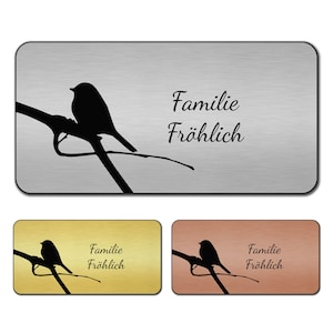 Letrero de timbre personalizado como letrero de puerta, letrero de buzón, placa de nombre con grabado, autoadhesivo