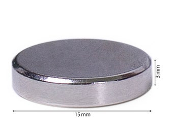 Neodymium magnets strong 15 x 3 mm grade N35