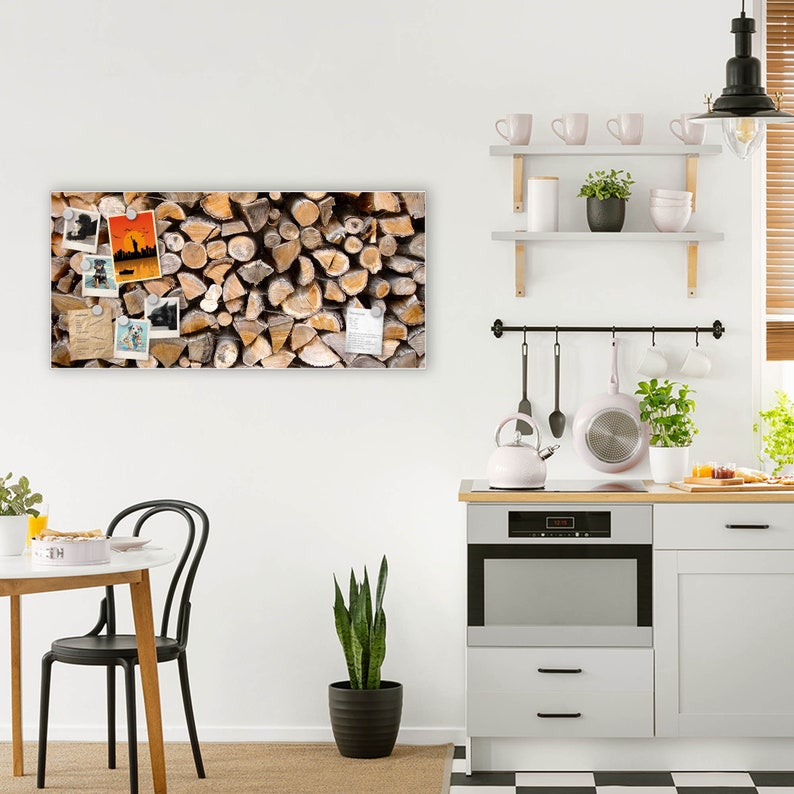 Magnettafel aus Metall von banjado mit Motiv HOLZSTAPEL Bild 4