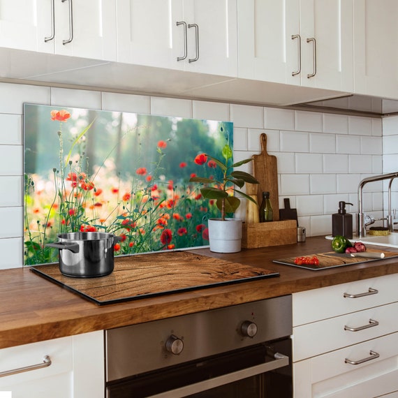 Tulup Panneau de verre 120x60cm Protection de cuisine en