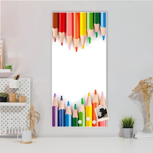 Metal magnetic board by banjado 78x37x2cm with motif COLORED PENCILS