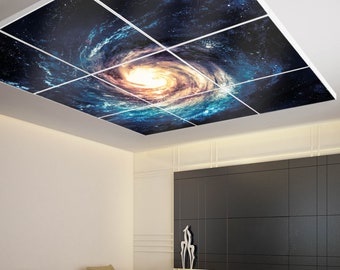 Light ceiling with motif "STAR SWIRL" and Smart Home LED panel