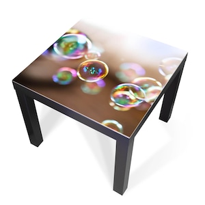 Rivestimento di design per tavolo IKEA LACK – pellicola autoadesiva per mobili o piano in vetro con motivo a bolle di sapone – Made in Germany