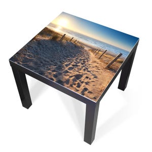 Design-Abdeckung für IKEA LACK Tisch – selbstklebende Möbelfolie oder Glasplatte mit Motiv Nordseestrand – Made in Germany