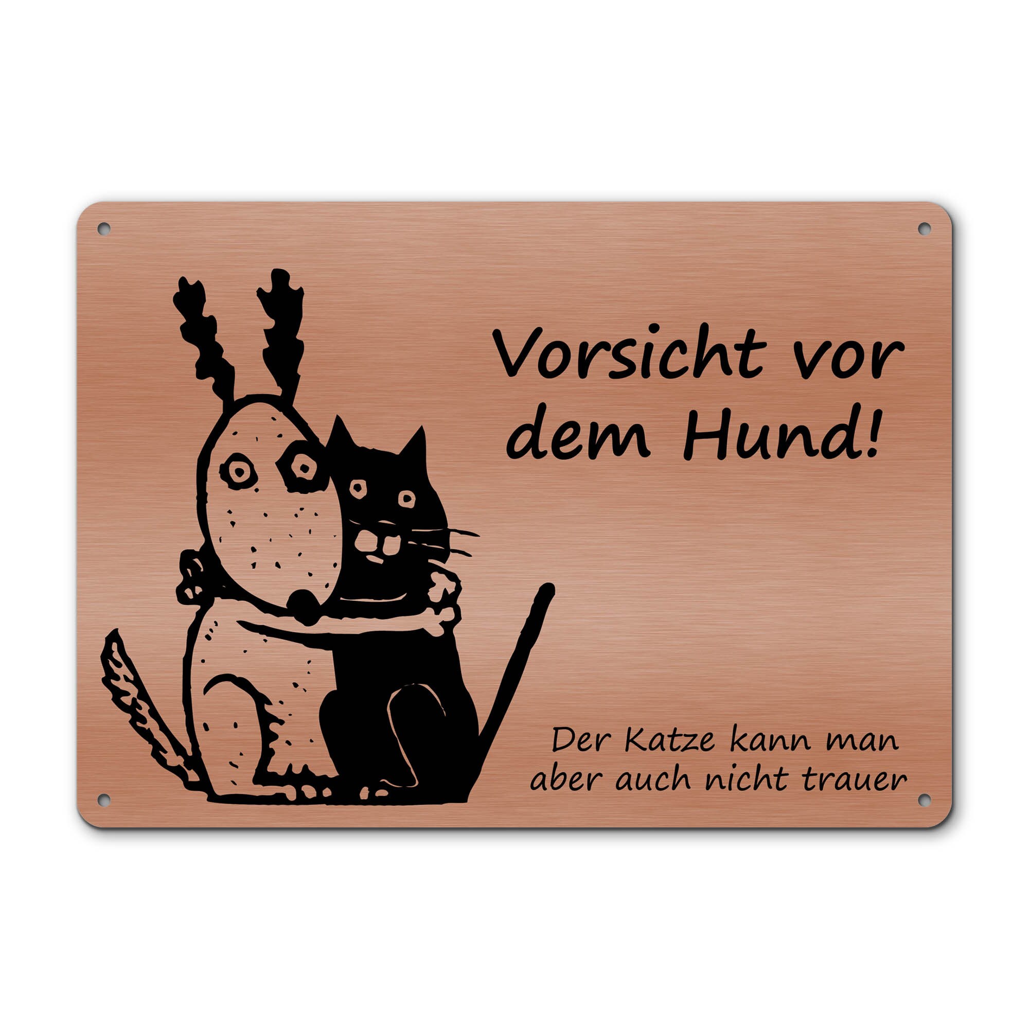 Warnschild 'Achtung Freilaufende Katzen' – Individuell Gravierbar, Wetterfest