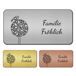 Plaque de cloche personnalisée comme plaque de porte, plaque de boîte aux lettres, plaque signalétique avec gravure, autocollante