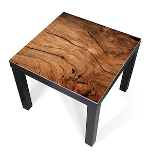 Design-Abdeckung für IKEA LACK Tisch – selbstklebende Möbelfolie oder Glasplatte mit Motiv Trockenes Holz – Made in Germany