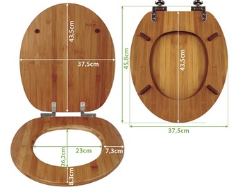Premium Bamboo Toilet Seat With Soft-close Mechanism and Motif