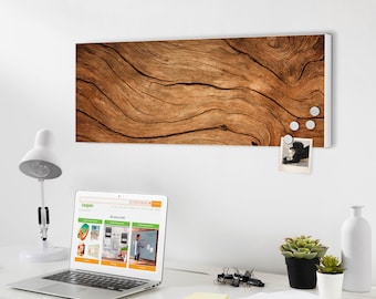 banjado Design Magnettafel 75x30cm mit Motiv TROCKENES HOLZ