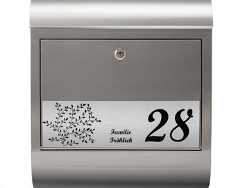 banjado letterbox stainless steel with engraving personalized "DISCENT TREE"