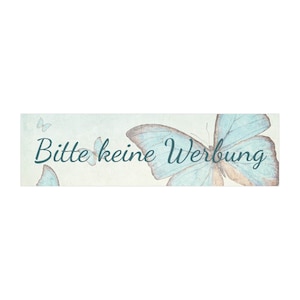 KEINE WERBUNG Aufkleber eckig mit dem Motiv BLAUE SCHMETTERLiNGE