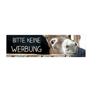 KEINE WERBUNG Aufkleber eckig mit dem Motiv ESEL keine Werbung