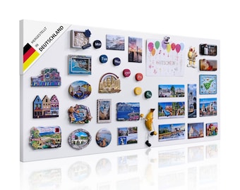 Quadro magnético branco 78 x 37 cm, quadro magnético de metal para parede, quadro de avisos, incluindo 4 ímãs e conjunto de montagem, FABRICADO NA ALEMANHA