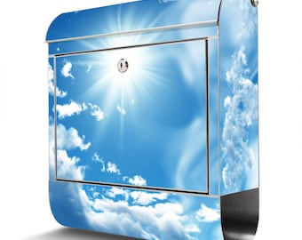 Stainless steel letterbox from banjado with CLOUDS motif