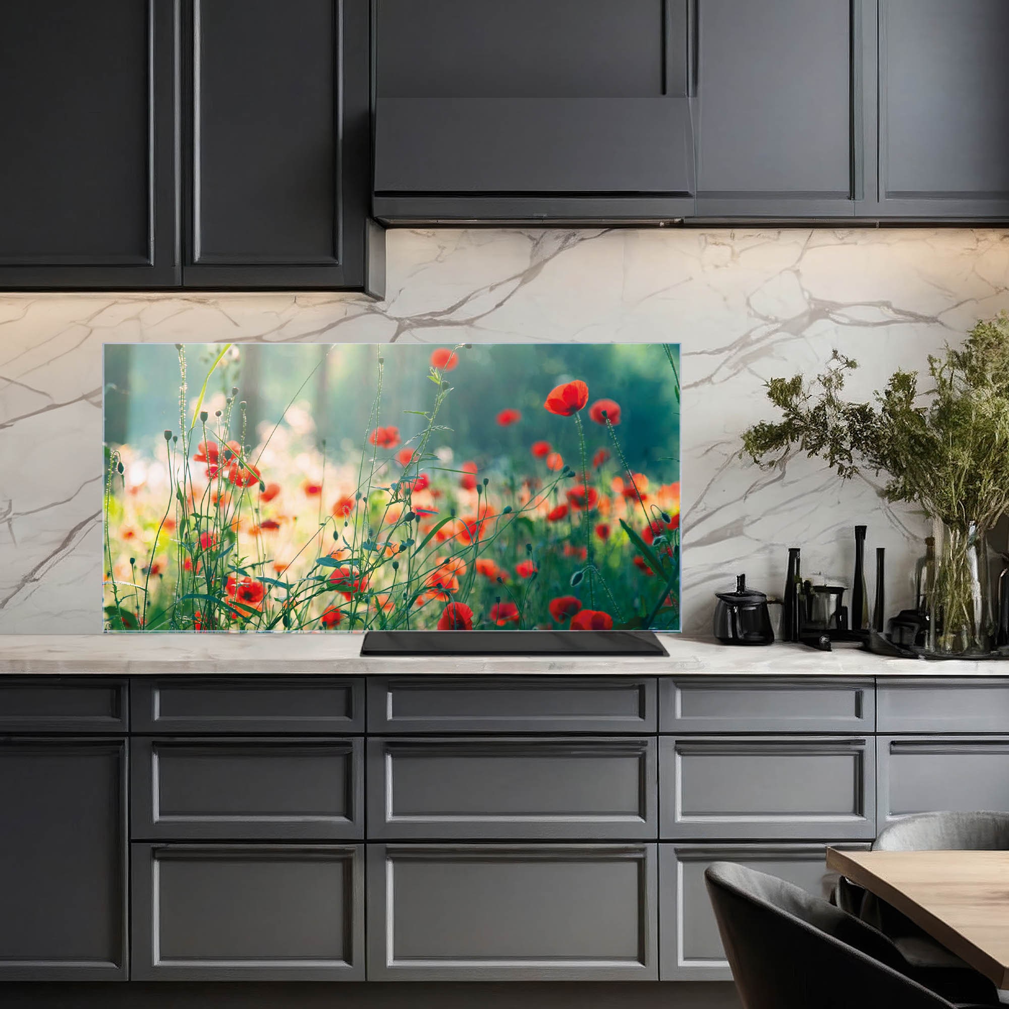 Crédence De Cuisine En Verre Trempé 60x60 Cm - Motif Cœur - Résistante à La Chaleur, Facile à Nettoyer - 8