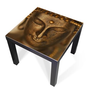 Rivestimento di design per tavolo IKEA LACK – pellicola autoadesiva per mobili o piano in vetro con motivo Buddha Gold – Made in Germany