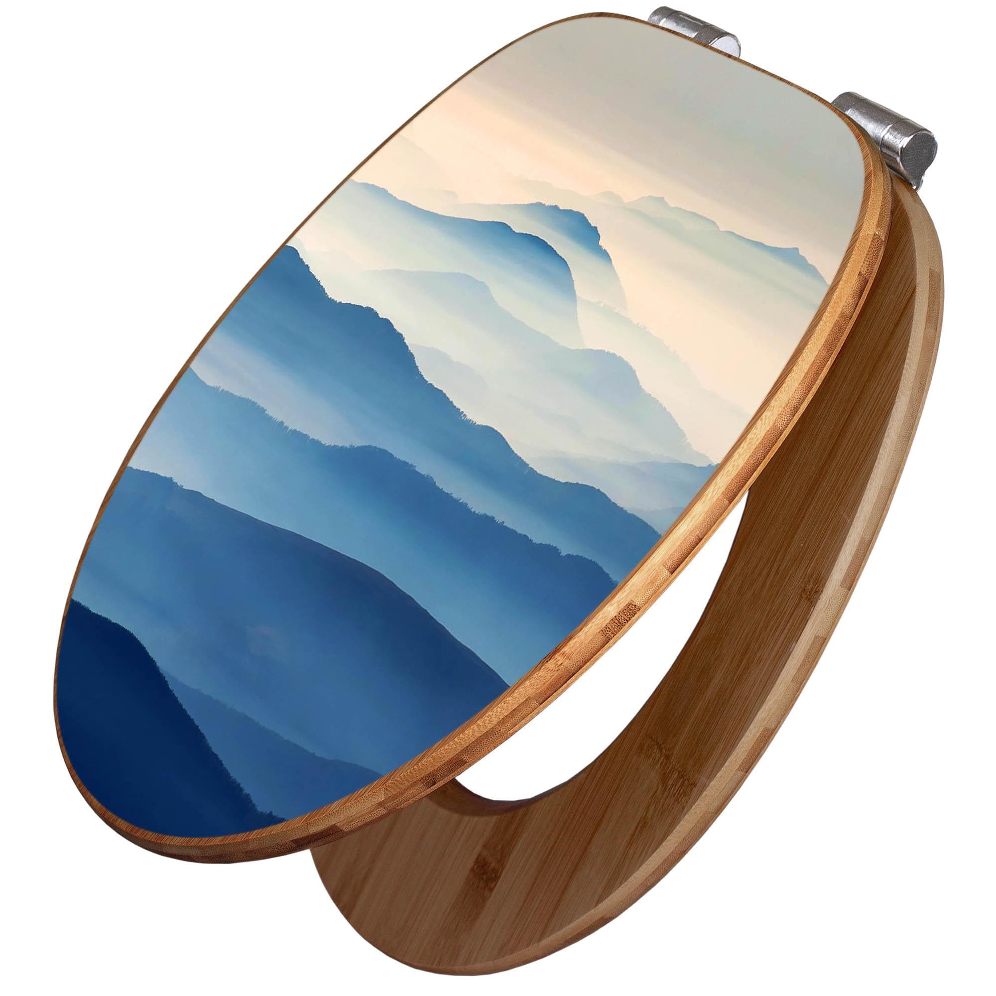 Premium Bamboo Toilet Seat With Soft-close Mechanism And