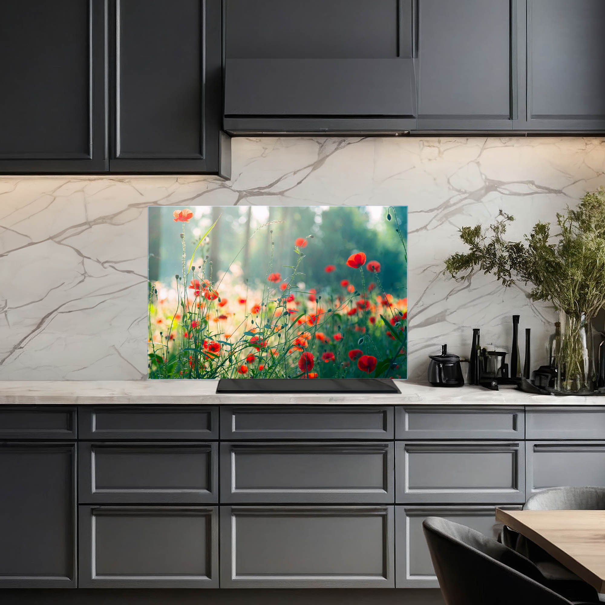 Crédence De Cuisine En Verre Imprimé Paysage Fenêtre - 100x50 Cm - Marque Tulup - Neuf