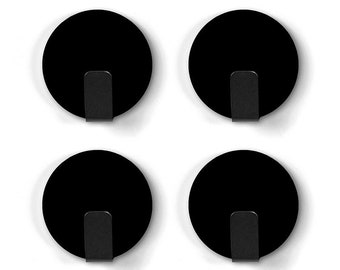4 Magnethaken schwarz SOLID für Magnettafel Kühlschrank Pinnwand Whiteboard Memoboard