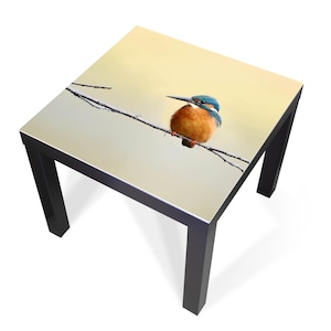 Rivestimento di design per tavolo IKEA LACK – pellicola autoadesiva per mobili o piano in vetro con motivo Pause Kingfisher – Made in Germany