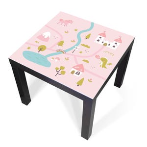 Design-Abdeckung für IKEA LACK Tisch – selbstklebende Möbelfolie oder Glasplatte mit Motiv Märchendorf 2 – Made in Germany