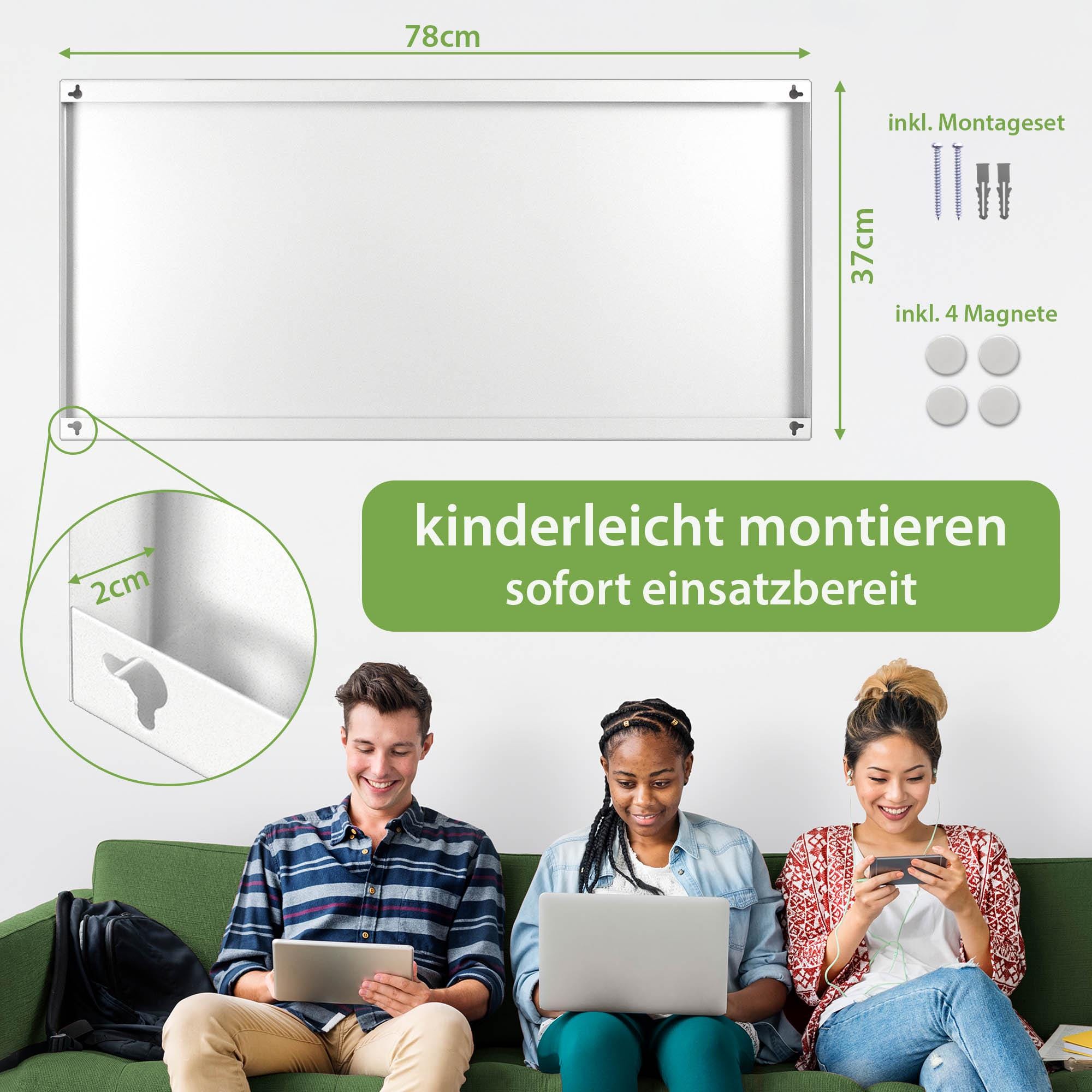 Magnetwand Magnettafel Memoboard Inkl. 4 Magnete - Silber Antik - 60 X 90 Cm Magnetwand Magnettafel Memoboard Inkl. 4 Magnete - Silber Antik - 60 X 90 Cm
