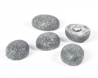 Stein Magnete im 5er Set aus grauen Kunstharz und Neodym