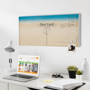 Magnettafel aus Metall von banjado 78x37x2cm mit Motiv POSTKARTE