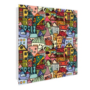 Large glass key box 30 x 30 cm banjado motif FUNKY TOWN