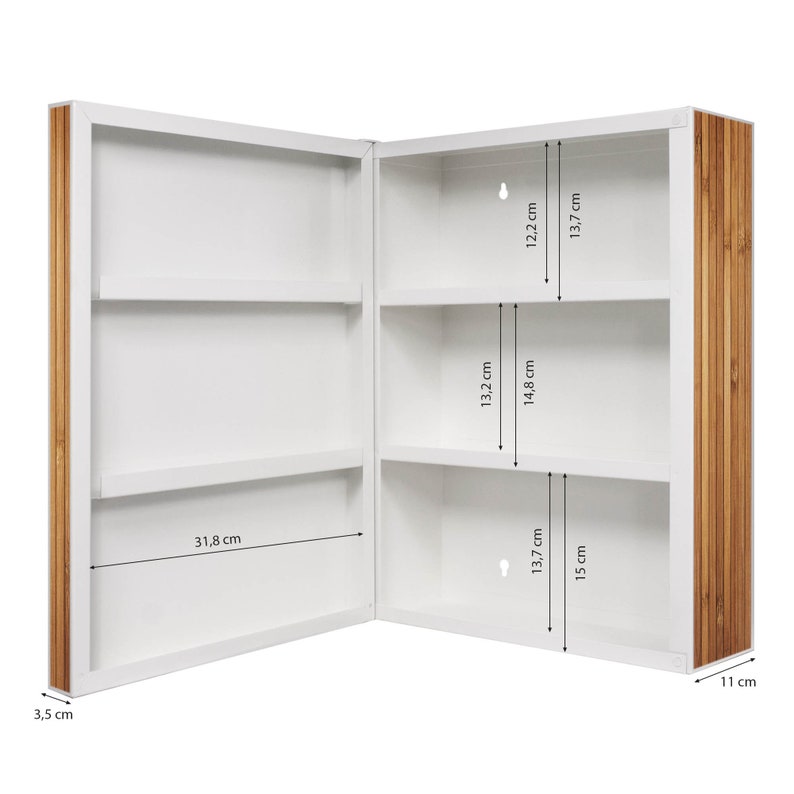 Medizinschrank groß abschließbar weiß mit Motiv BAMBUSHOLZ | Etsy