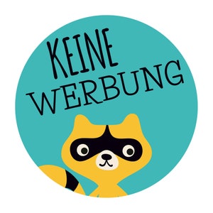 KEINE WERBUNG Aufkleber rund mit dem Motiv WASCHBÄR