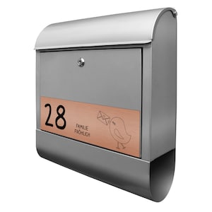 Caixa de correio em aço gravada e personalizada com compartimento para jornais Carta de amor