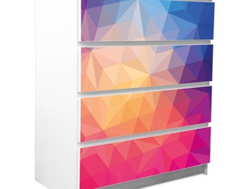 Selbstklebende Ikea Malm Möbelfolie BUNTE KRISTALLE