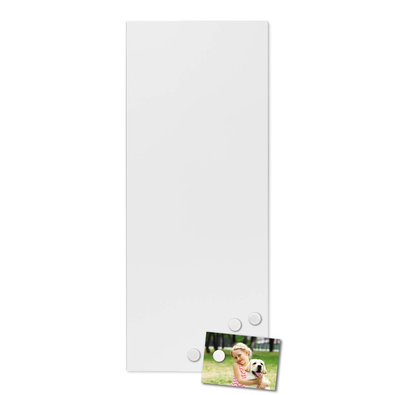 Magnetic board white 75 x 30 cm magnetic board metal memo board pin board incl. 4 magnets & mounting set image 6