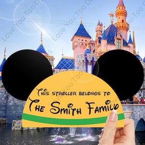 Personalized Stroller Sign, Theme Park Stroller Sign, Printable Stroller Tag, Digital Download