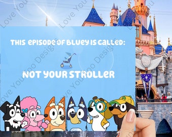 Stroller Sign, Theme Park Stroller Sign, Printable Stroller Tag, Digital Download
