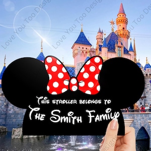 Personalized Stroller Sign, Theme Park Stroller Sign, Printable Stroller Tag, Digital Download