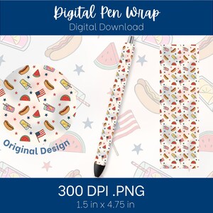 Lemonade BBQ Digital Pen Wrap | High Quality Seamless | Template | Epoxy Resin Pens Waterslide Printable Vinyl UVDTF Files | Summer Pen