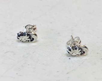 Aretes de Ajolote en plata, hechos a mano.