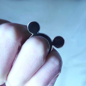 Handmade solid sterling silver Mickey mouse ring. image 5