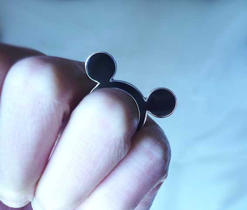 Handmade solid sterling silver Mickey mouse ring. image 5