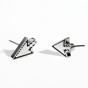 Handmade sterling silver geek studs. Arrow cursor