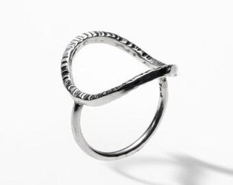 Hand stamped O Sterling silver ring. Light and beautiful