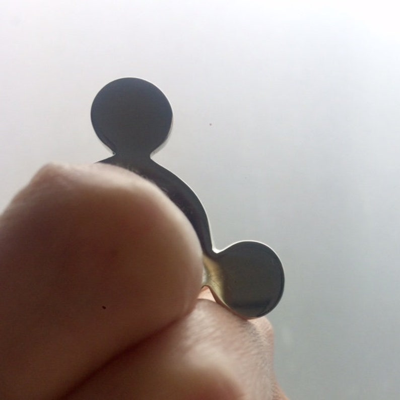 Handmade solid sterling silver Mickey mouse ring. image 7