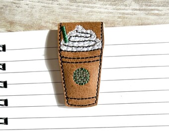 Faux Leather Coffee Magnetic Folding Bookmark