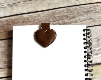 Faux Leather Magnetic Folding Heart Bookmark -- Pick Your Color